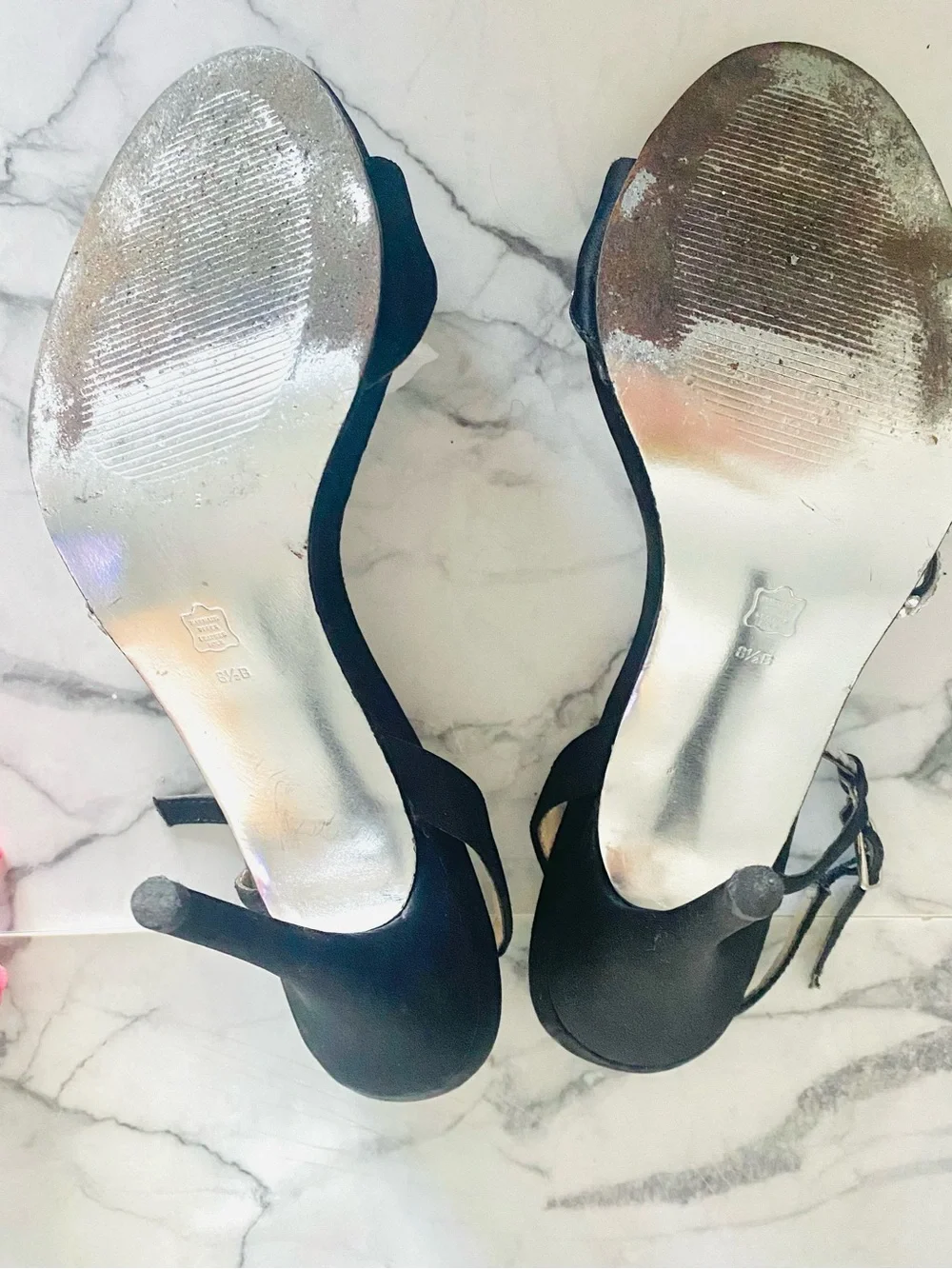 💕Pretty Black Crystal Embellished Heels SZ 8.5